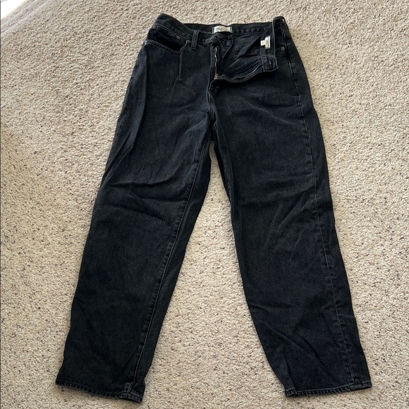 Women’s Madewell Washed Black Baggy Straight Leg Jeans - size 29 - Picture 5 of 8